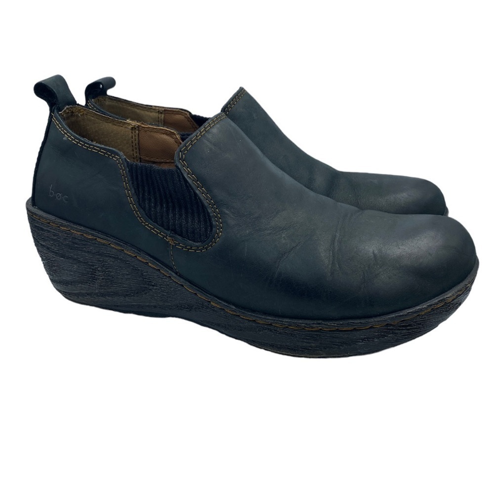 B.o.c. Born Concept Stefana Black Leather Slip-on Women Size 8.5